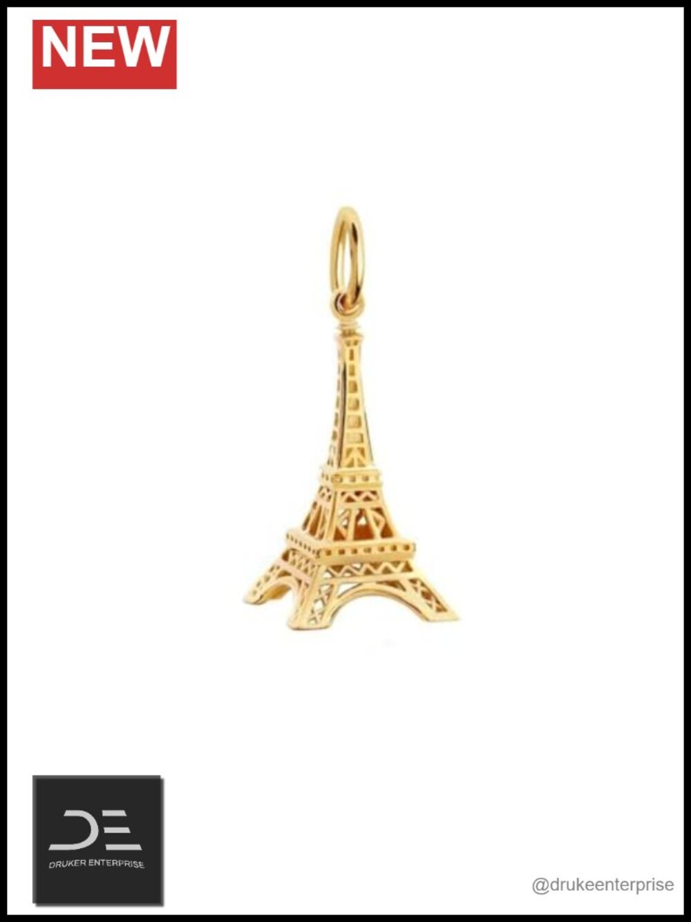 Gold Vermeil Eiffel Tower Travel Charm - Lobster Clasp - Jet Set Candy